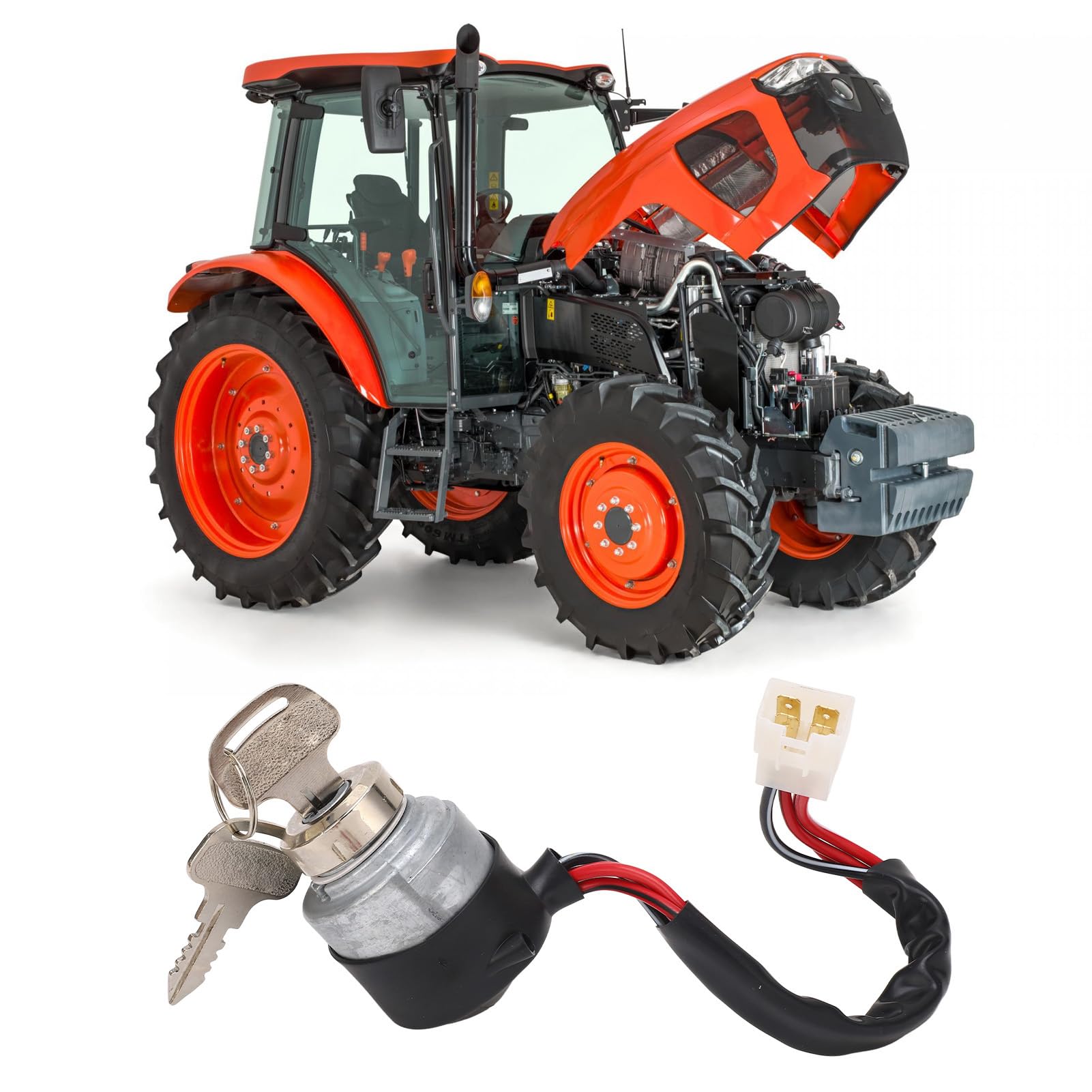 Interrupteur à clé de 52200-41210 pour Kubota M6800 M7040 M7060 M8200 M8540 Interrupteur de Démarrage D'allumage Kubota avec Clés Interrupteur D'allumage de Tracteur