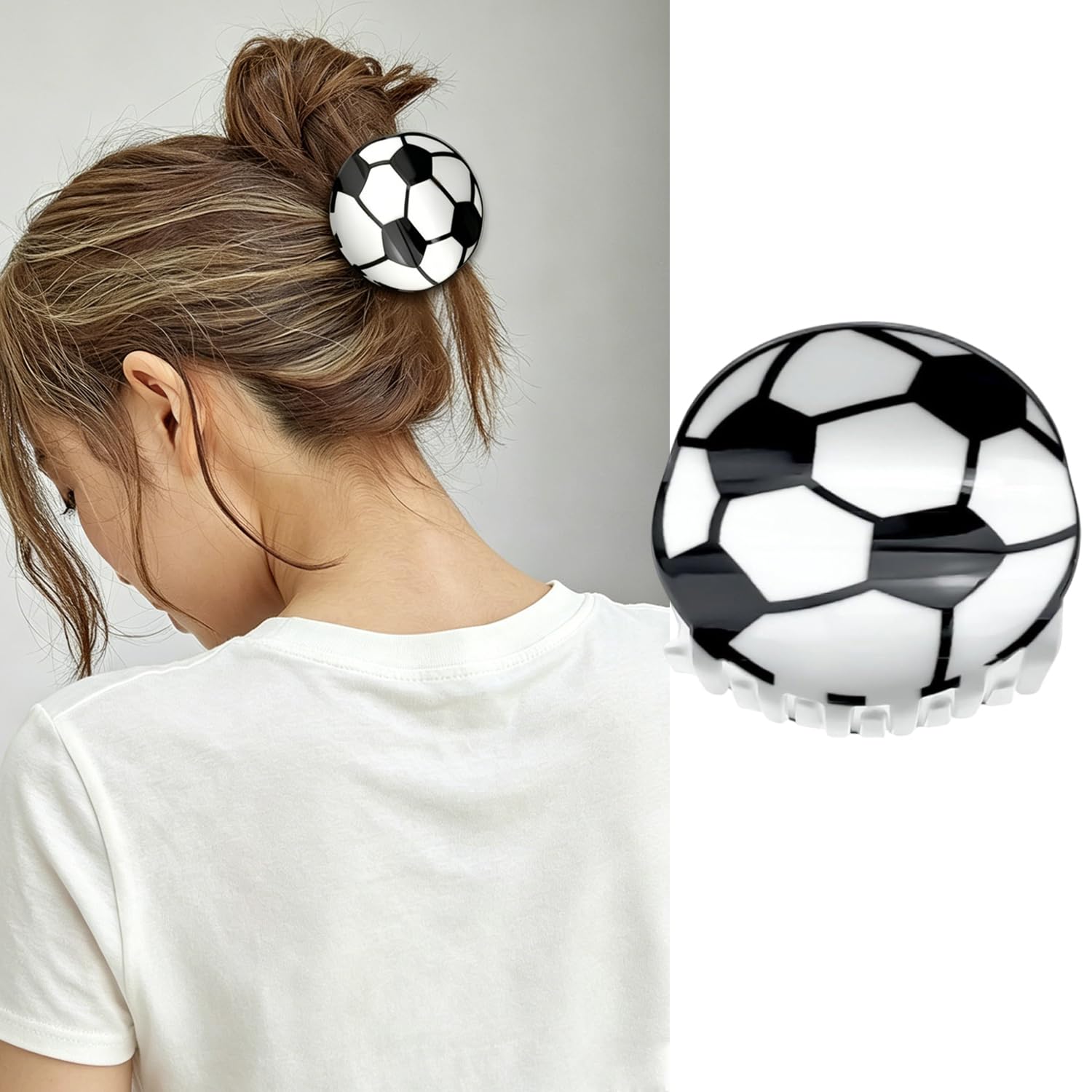 Soccer Ball Hair Claw Clips - Stylish Sports Accessories