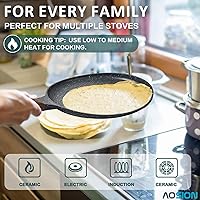 Vista 3 de AOSION Sartén antiadherente para crepas de 11 pulgadas, sartén para crepé de cerámica, sartén para tortillas para panqueques, tortillas, huevos