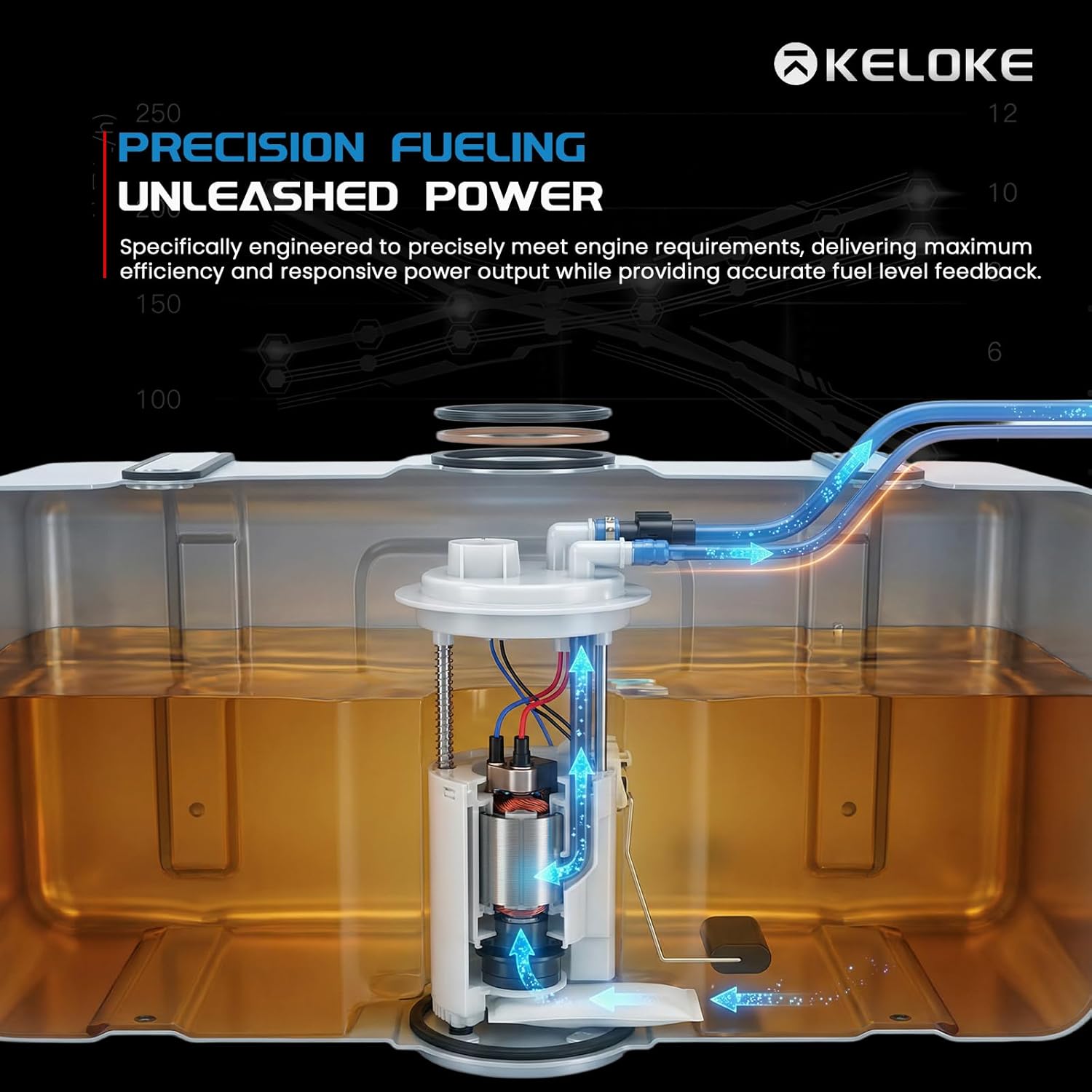 KELOKE Electric Fuel Pump Module Assembly with Pressure Sensor Compatible with 2007 2008 2009 Hyundai Santa Fe, V6 2.7L 3.3L, Gas, Replace# E8821M FG1272 SP3022M 31110-0W000 P76603M - Image 3