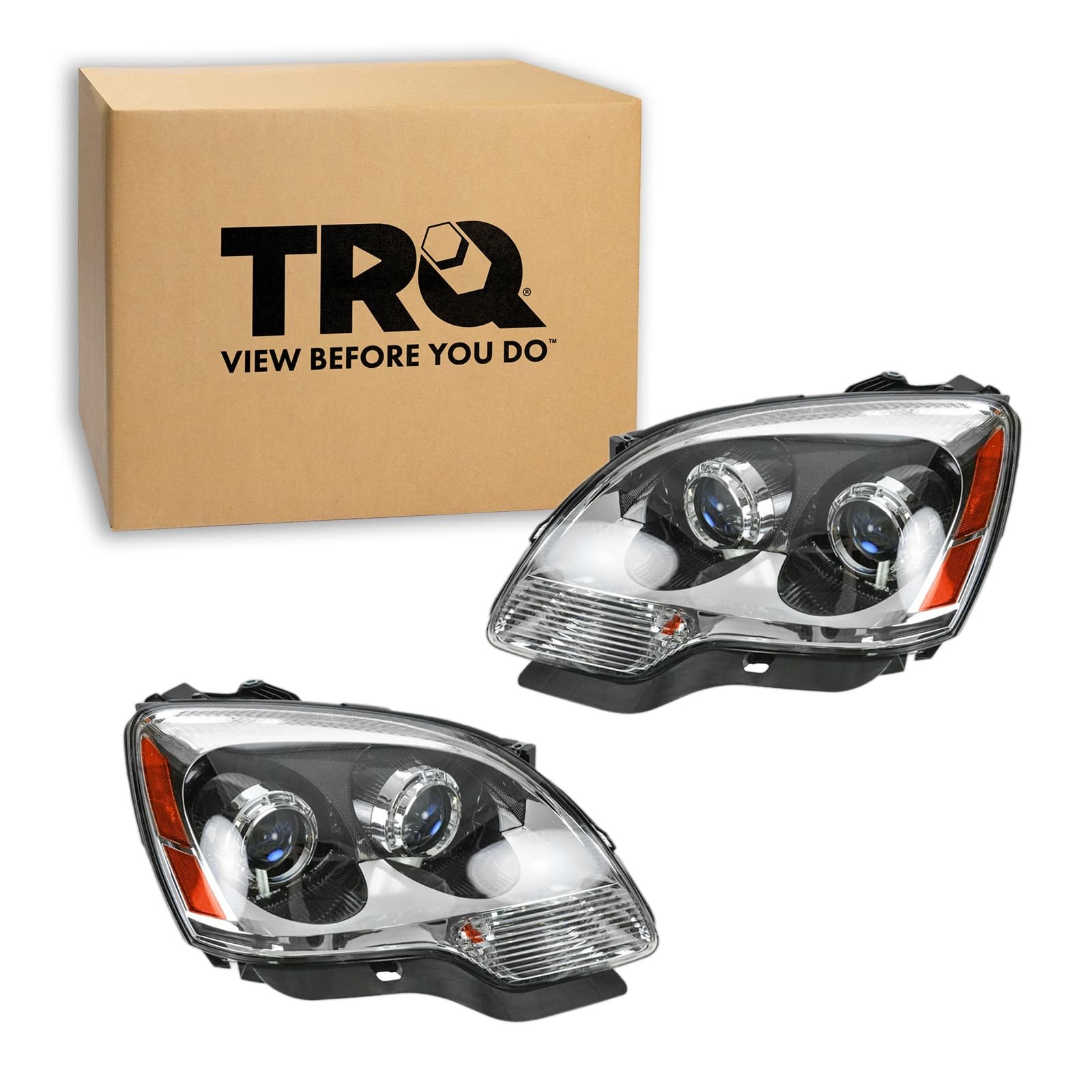 TRQ Headlight Assembly Set GM2502294 GM2503294 Compatible with 2007-2009 GMC Acadia