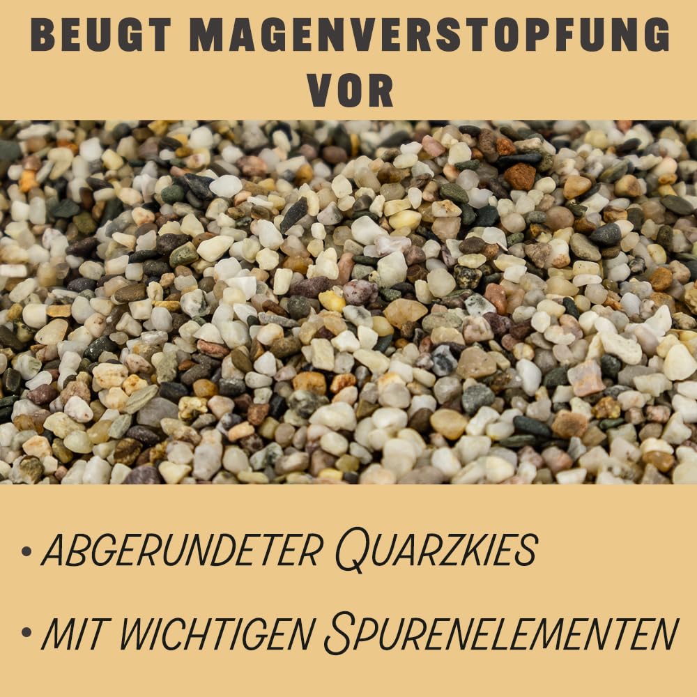 Petigi GeflügelHerz żwir dla drobiu, żwir jałowy, żwir mineralny, kamień do dziobania, suplement diety, żwir kwarcowy, 2–4 mm