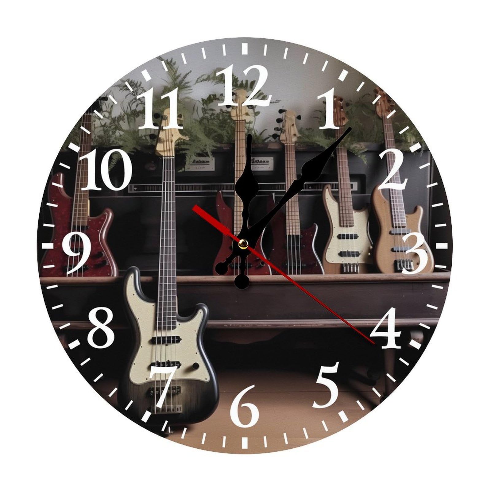 Horloge silencieuse à piles pour bureau - Horloge murale ronde blanche contre le bruit