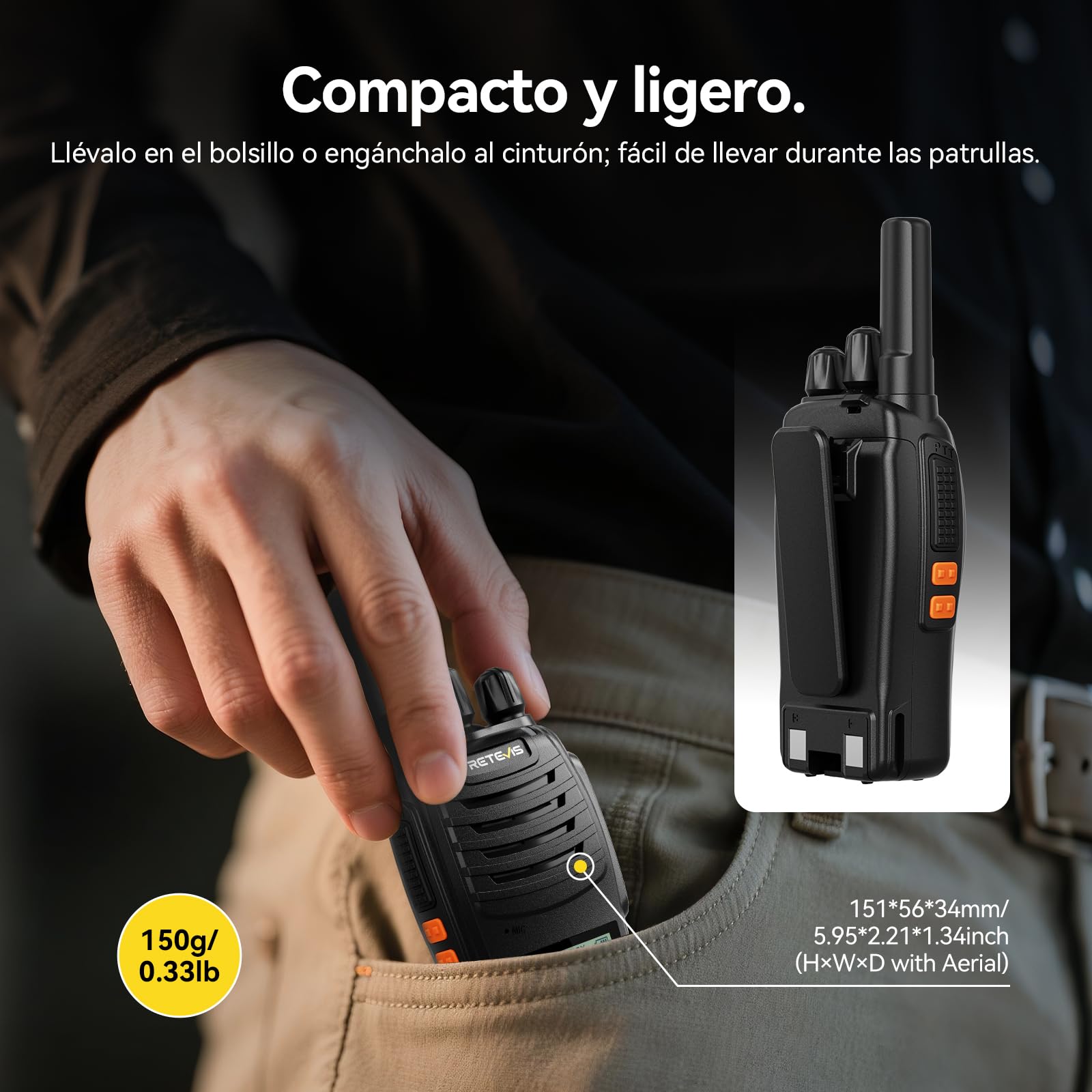 Retevis H777D Walkie Talkie Profesional, PMR446 Pinganillo Walkie Talkie, con Cargador de 10 Vías, Pantalla LCD, 1200 mAh Batería, Radio Bidireccional Portátil para Seguridad, Hotel (10 Piezas)