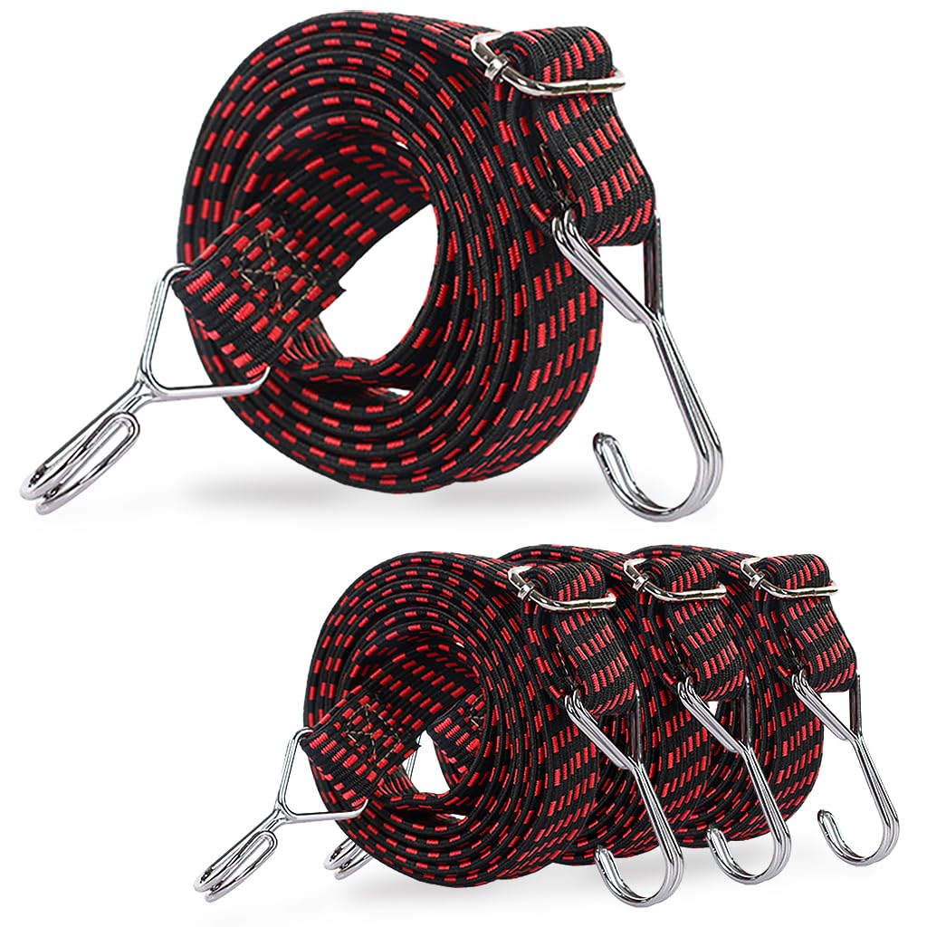 STHIRA® 4Pcs Bungee Cords for Motorcycle, 3.3ft High Elasticity Luggage Strap for Bike Motorcycle with Metal Hooks, Versatile Bike Luggage Rope for Cargo, Travel, Carrier Bag, Roof Accessories Net (B0CQY8HF26) Amazon Price History, Amazon Price Tracker