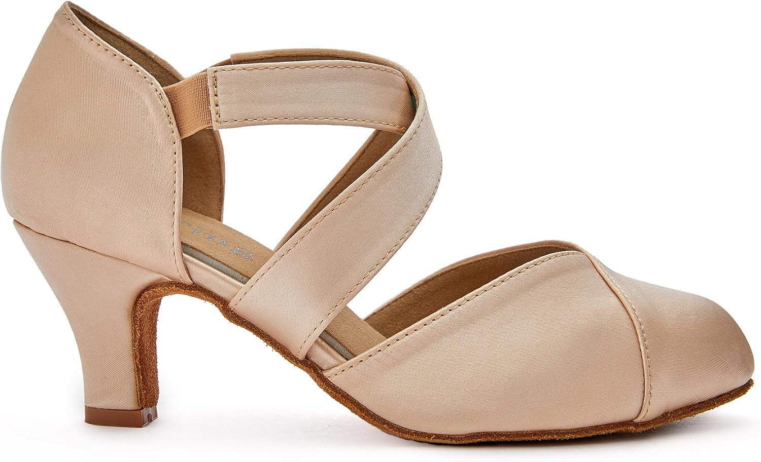 YYTing Women Swing Latin Ballroom Dance Shoes (Closed Toe, Suede Sole, Elastic Closure) 2.5 inch Heel YT28