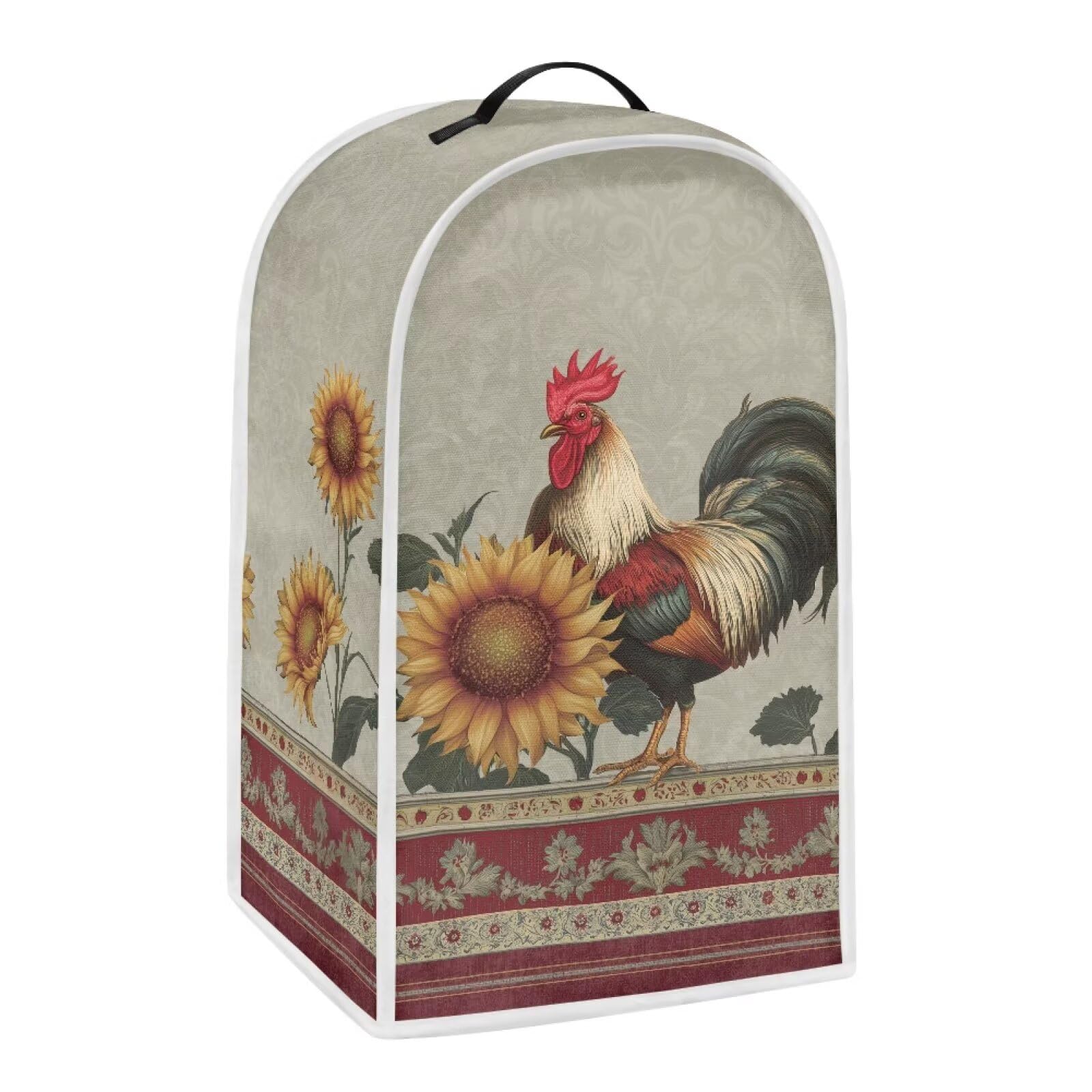 Boho Sunflower Rooster Blender Cover for Kitchen Appliance Dust Cover for Food Processor,Stand Mixer,Coffee Maker,Juicer,Dustproof,Machine Washable