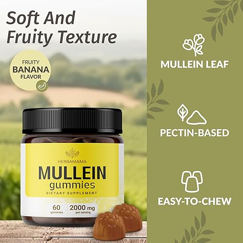 Miniatura 4 de HERBAMAMA Gomitas de gordolobo - Suplemento dietético de hoja de gordolobo para sistema respiratorio, apoyo digestivo, refuerzo inmunológico,