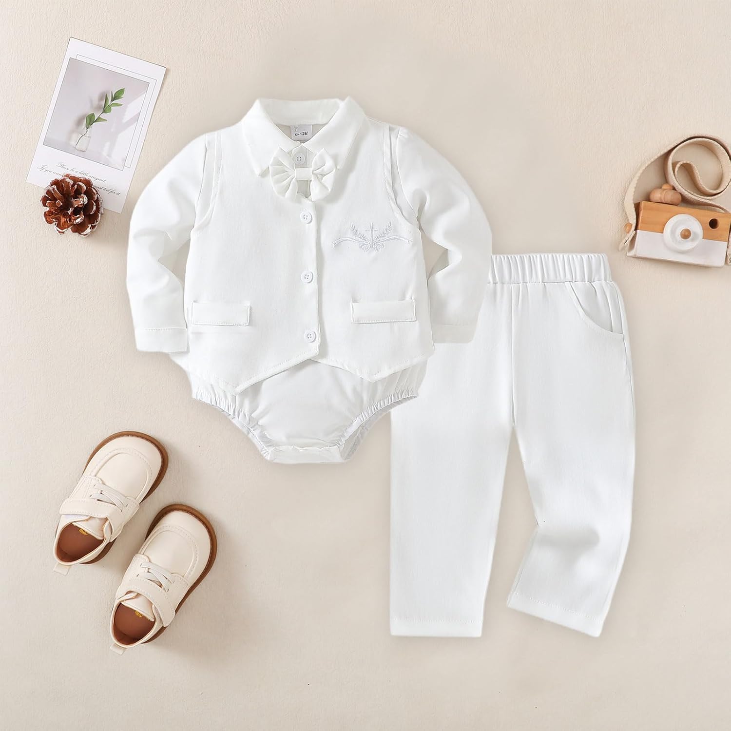 Chichoo Baby Boy Clothes Suits Infant Gentleman Wedding Outfit Newborn Formal Collared Dress Tuxedo Baby Suit Set - Image 2