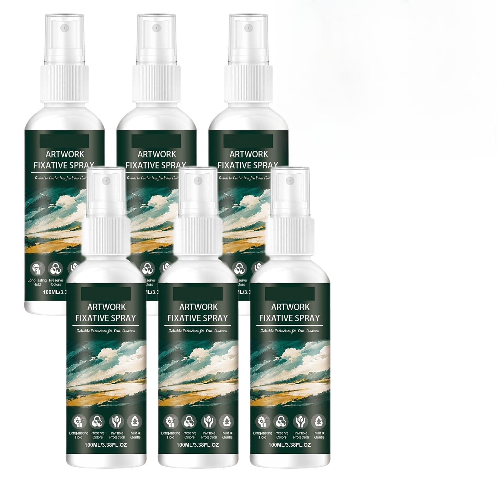 Künstlerische Fixierspray,schnell trocknend,inklusive Mikrofasertuch (6PCS)