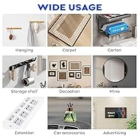 Vista 5 de 100 cintas de espuma de doble cara, cinta de montaje blanca resistente, cinta de espuma superadhesiva de 0.079 pulgadas de grosor, cinta adhesiva