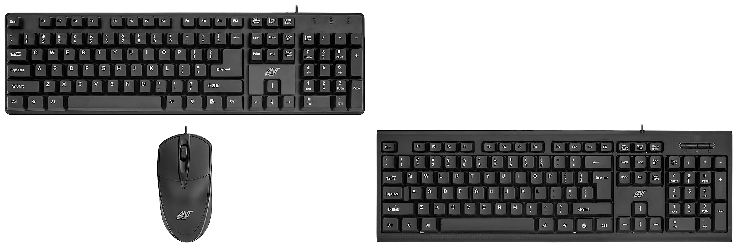 Ant Value FKBRI02 Spill-Resistant, Silent Keys, DPI Mouse & KB Combo Wired Desktop KB, USB Keyboard Mouse Set, Black & Ant Value Fkbri01 Wired USB Multi-Device Keyboard, Black (B0C8G7THGK) Amazon Price History, Amazon Price Tracker