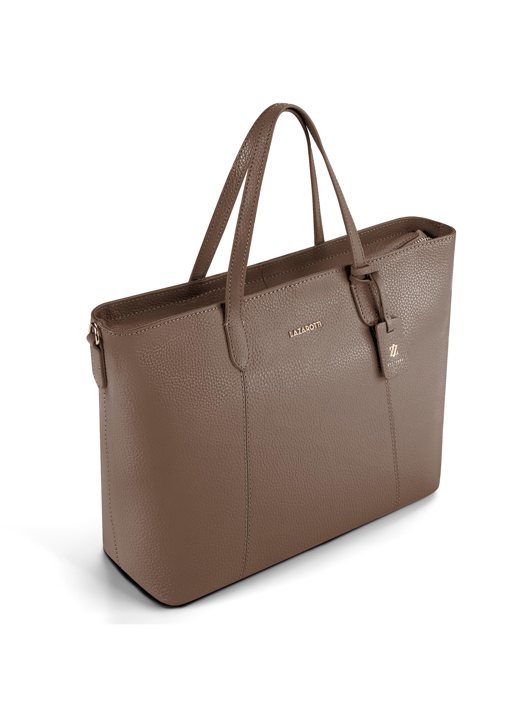 Lazarotti Bologna Damen City Shopper aus Echt-Leder | Tote Bag mit abnehm- & längenverstellbaren Trageriemen | Schultertasche 31 cm