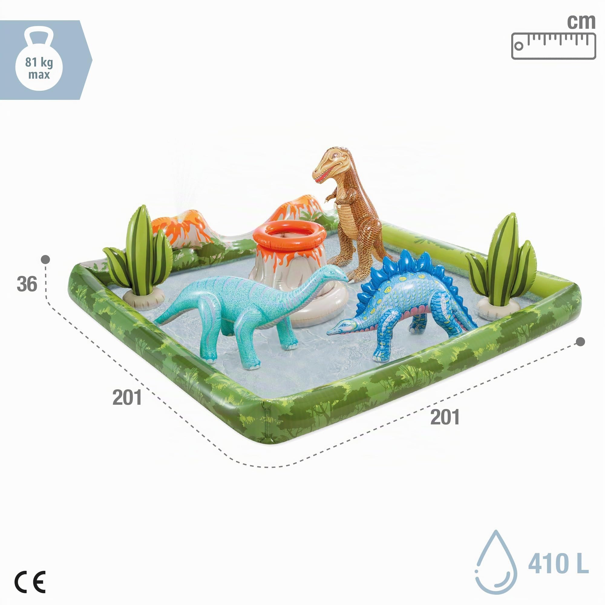 Intex Jurassic Adventure Play Center, Inflated Size: 2.01m x 2.01m x 36cm (56132NP)
