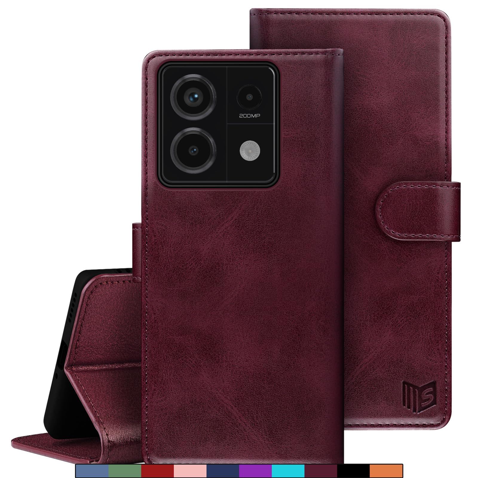 Cover Portafoglio 2 In 1 Per Redmi Note 13 Pro 5G / Poco X6 5G – Custodia Magnetica Con Blocco RFID E Supporto, Nero - 2