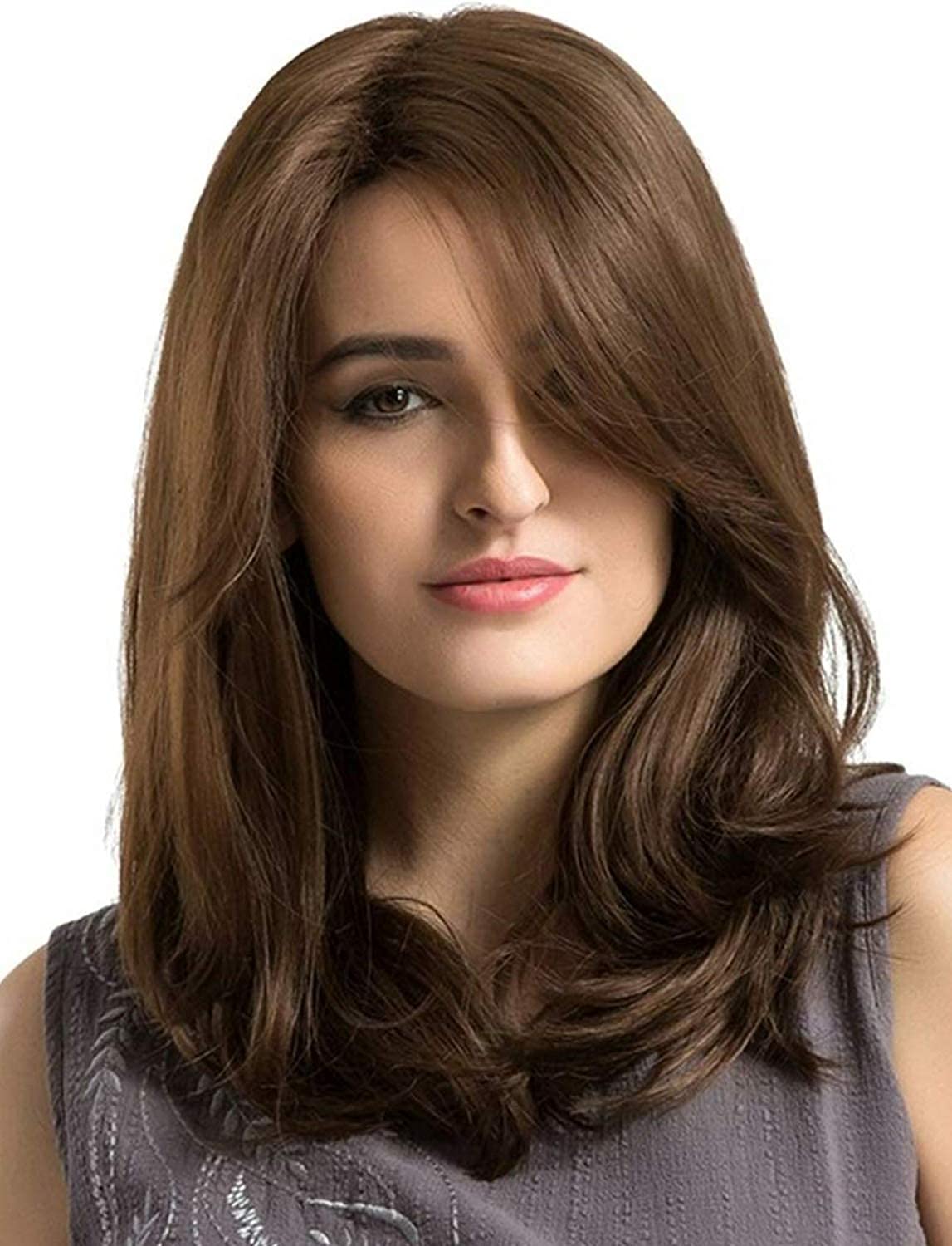 SUBLIME synthetic hair Brown comfortable Full Head latest hair Wig hair extensions for women girls natural costume for party toupee artifi