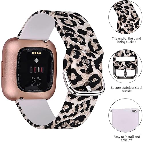 Miniatura 2 de Qingqing - Correa de silicona para Fitbit Versa  Fitbit Versa 2  Fitbit Versa Lite, para mujeres y hombres, correa de silicona floral de repuesto