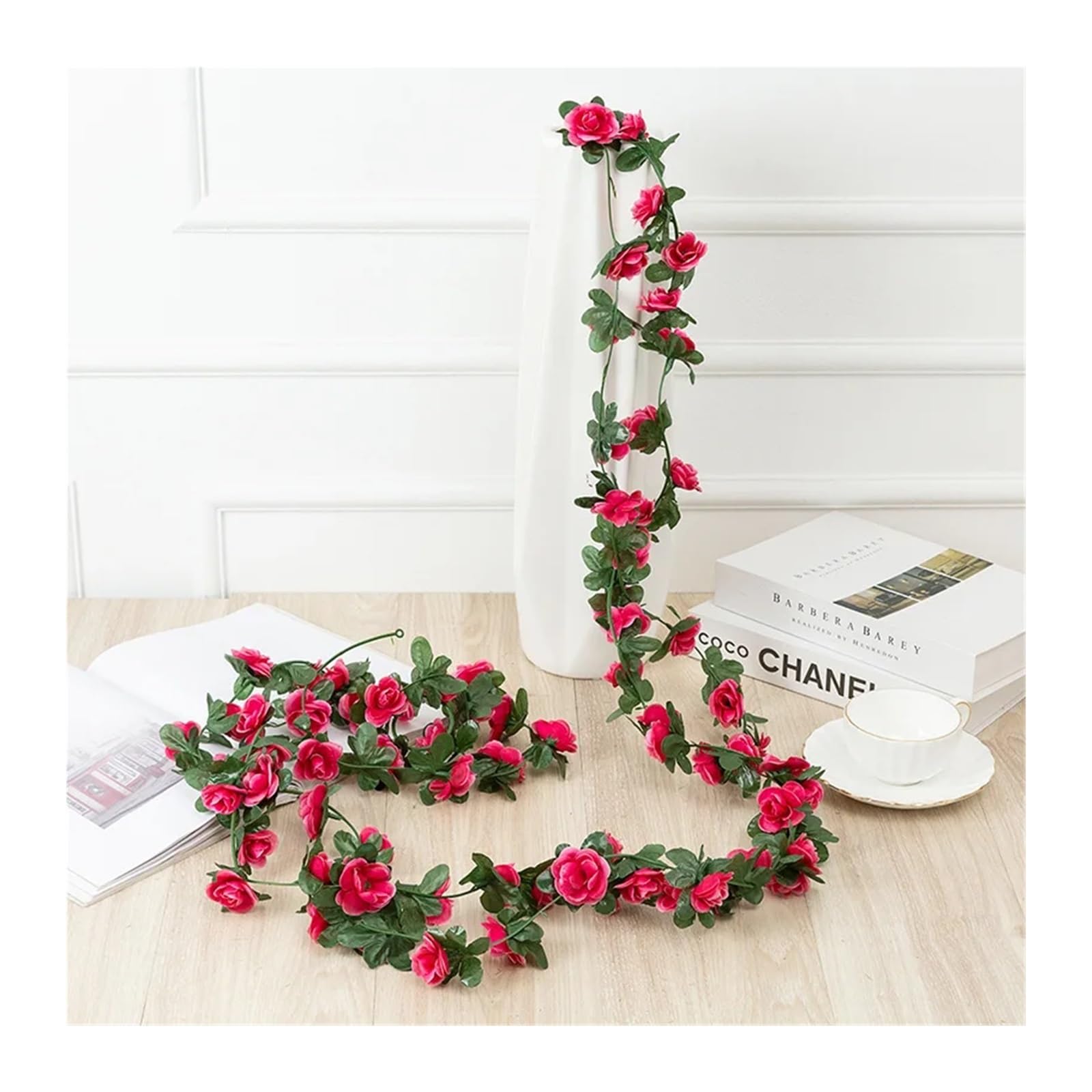 MNUvxzaewf 7ft 2m Foliage Outdoor Home Trailing Flower Hanging Wall Decor(Length 230cm 07)