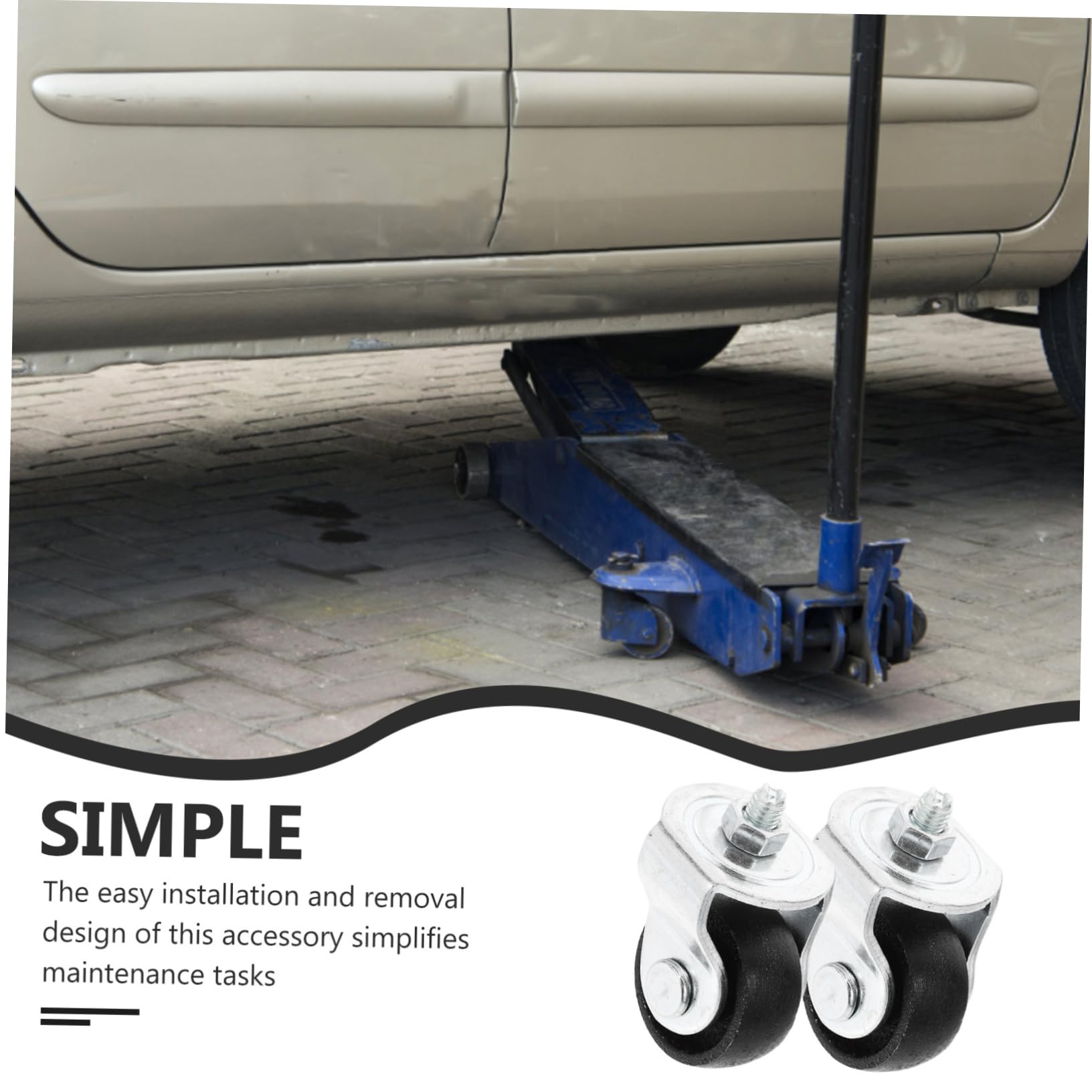 6pezzi Ruote Girevoli Per Carrelli Accessori Per Jack Orizzontali Da Tonnellate Facile Installazione e Stabilità Per Utilizzo Professionale