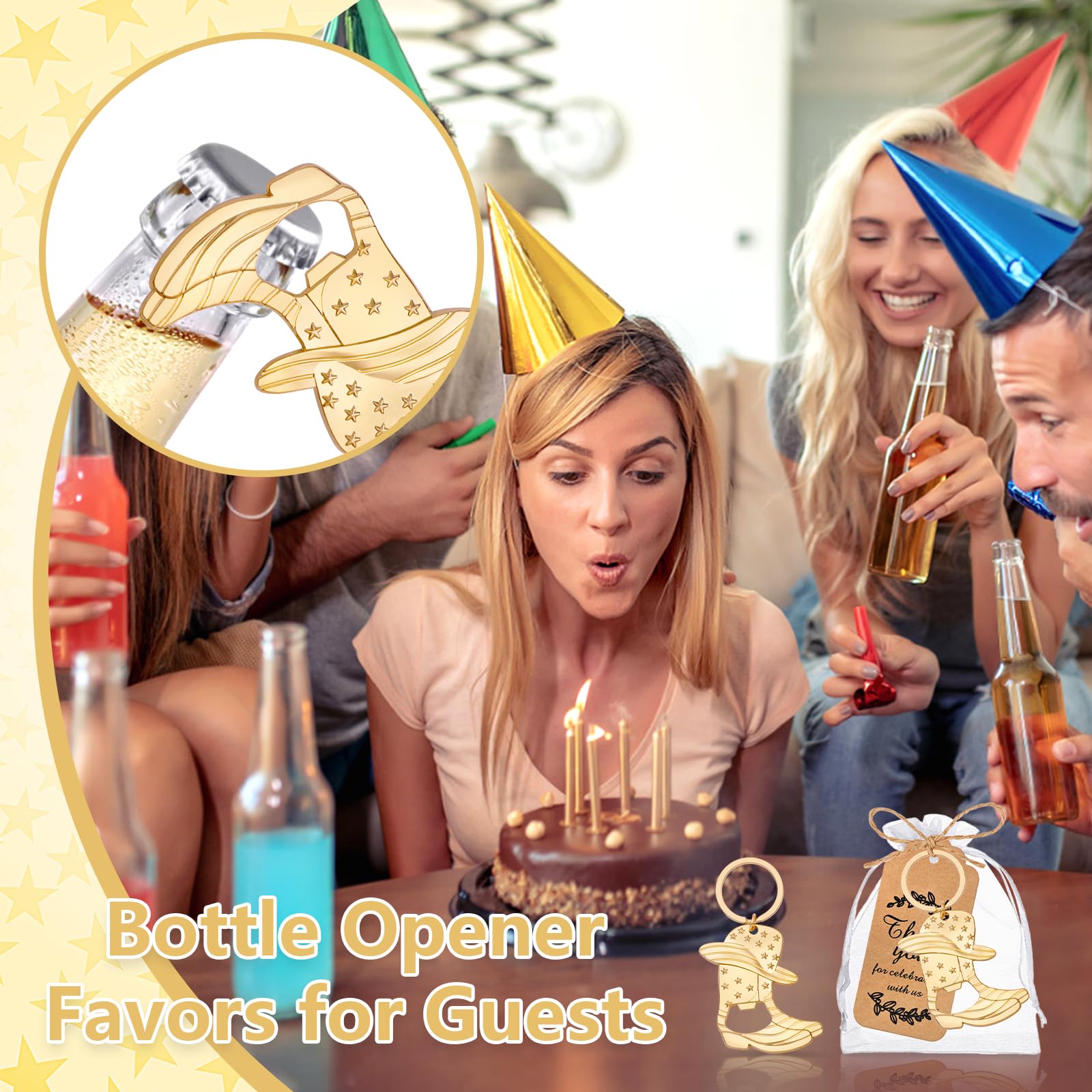 Portachiavi apribottiglie a forma di stivale da cowboy, 30 pezzi, per baby shower, bomboniere per ospiti, apribottiglie occidentale, souvenir per matrimoni, compleanni, feste di Quinceanera