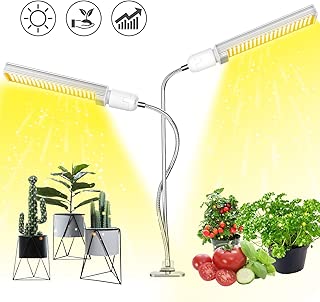 Plant Light, Aokrean 2019 Newest 100W LED Grow Light for Indoor Plants, 3000K White Full Spectrum Desk Plant Lamp with 360 Dual Gooseneck Head, Replaceable Bulb for Seedling Growing Flower - coolthings.us