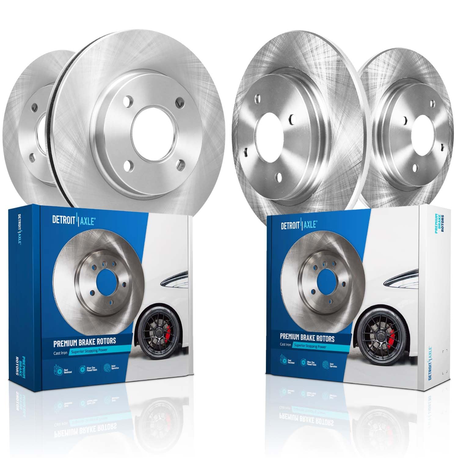 Detroit Axle - 4pc Brake Rotors for Ford 2014-2019 Fiesta [ST Models]