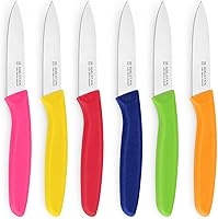 Targzier 6-Piece Colorful Paring Knife Set - Sharp Stainless Steel Fruit Vegetable Knives, Ergonomic Handles