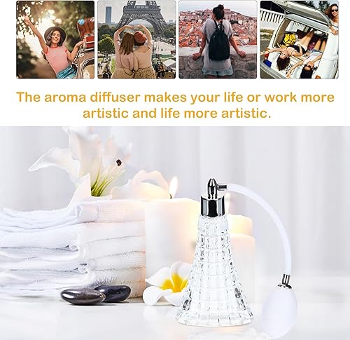 Miniatura 8 de Refillable Glass Perfume Bottle with Fine Sprayer Crystal Clear Vintage Style Atomizer for Travel and Home Use Reusable Empty Fragrance Container