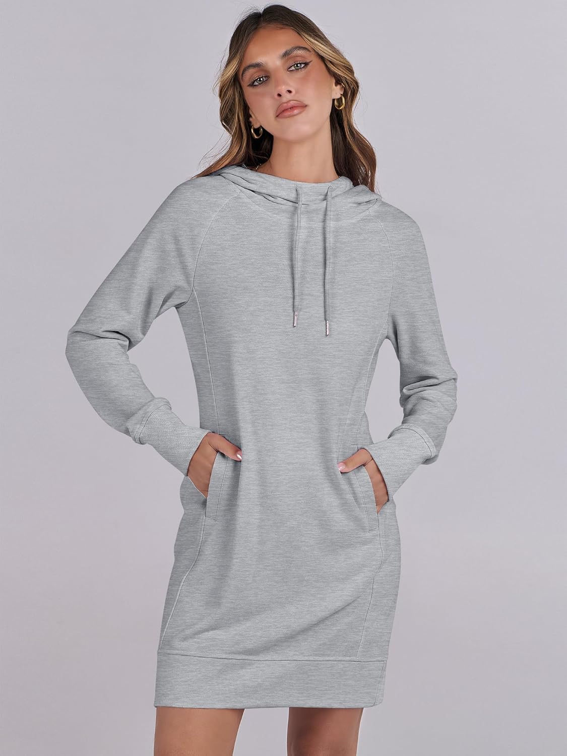 ANRABESS Womens Sweatshirt Dress Long Sleeve Hoodies Mini Dresses Fleece Casual Hoodie with Pockets 2025 Fall Fashion - Image 6