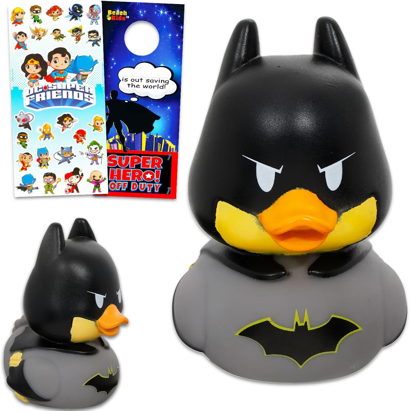 Batman Duckaloos Collection Set - Bundle with Rubber Duck for Kids, Adults Featuring Batman Plus Stickers, More | Dark Knight Collectible Duckalooz