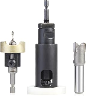 Carbide Tipped Countersink Drill Bit with, Ball Bearing with Plug Planer and Cutter Set, AMS-626, 3-Pc