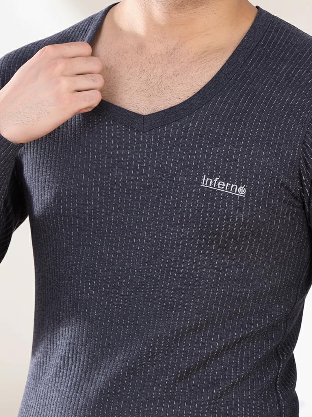 Men's V Neck Thermal Vest | Full Sleeve Winter Innerwear Soft & Warm Cotton Fabric