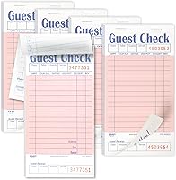 Vista 10 de FMP Brands Libros de Comprobantes de Huéspedes para Meseros, Papel de Blocs de Notas para Meseros, Total 250 Hojas (5 Blocs), Azul con Recibo