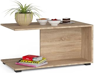 AKORD Couchtisch Holz | Margo 90x45x50cm| Schrank für Wohnzimmer | Schlafzimmer Schrank | Minimalistisch Modernes Design | Laminatplatte 16mm Farbe Eiche Sonoma