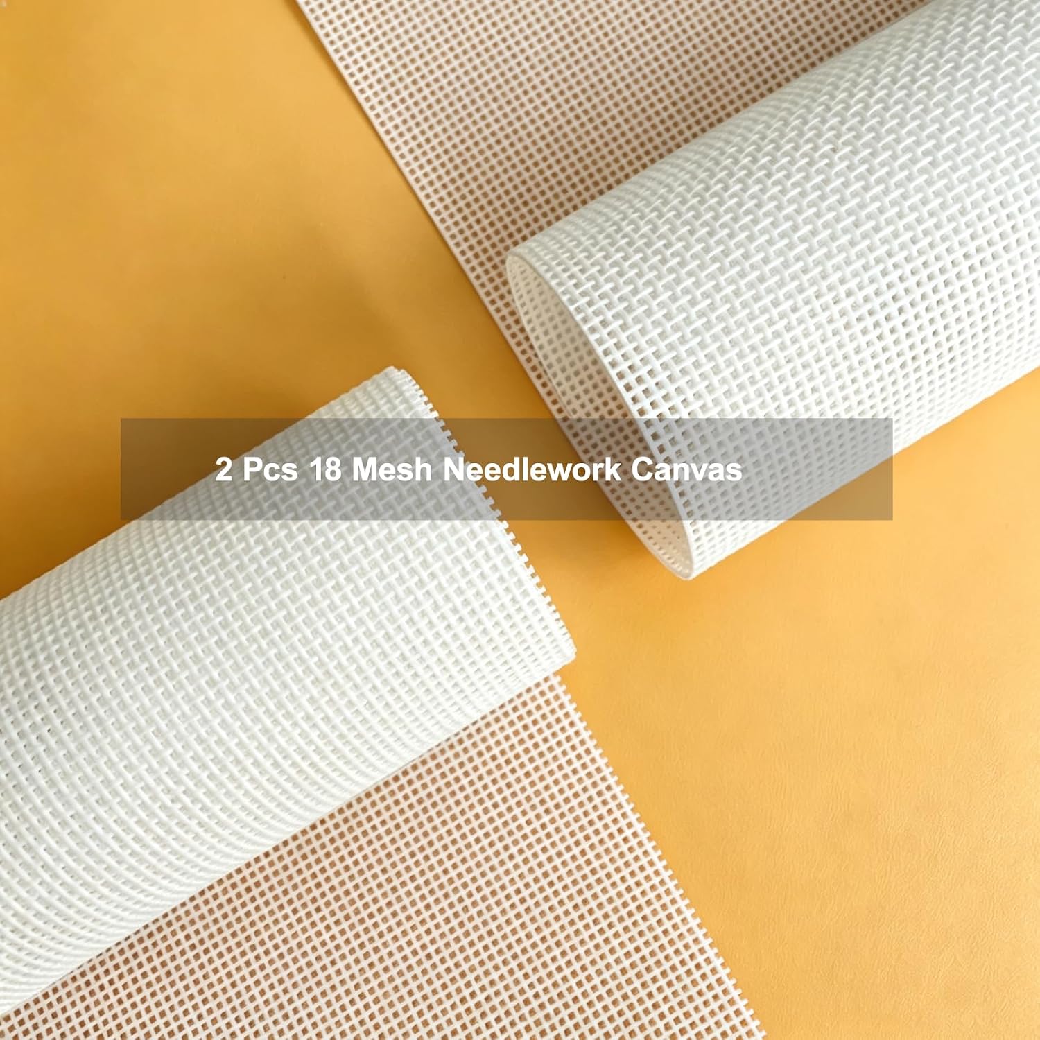 2 Pcs 18 Mesh Blank Needlepoint Canvas Roll, 20"x14" Needle Point Cross Stitch Fabric, White 100% Cotton, 18 Count Canvas for Cross Stitch & Needlepoint, Gift for Embroidery Enthusiast, Mom & Grandma