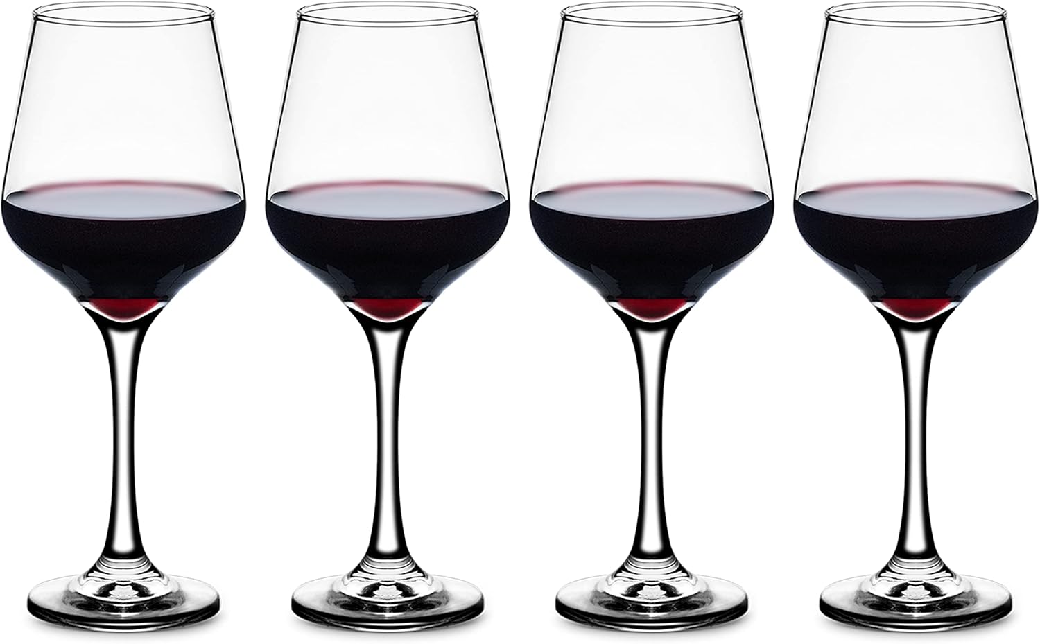 LUXU Wine Glasses Set of 4,Universal Red Wine Glasses,15 Fluid Ounce Glass Goblet,White Wine Glasses for Everyday Use or Entertaining