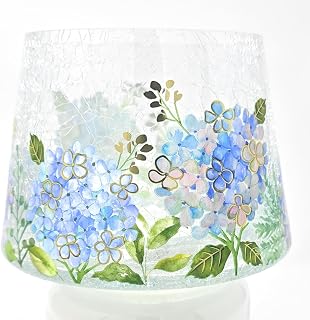 Hydrangea Crackle Glass Jar Candle Shade - For Large and Medium 1-Wick Orignal Jar Candles ONLY. Not for use with multi-wick candles