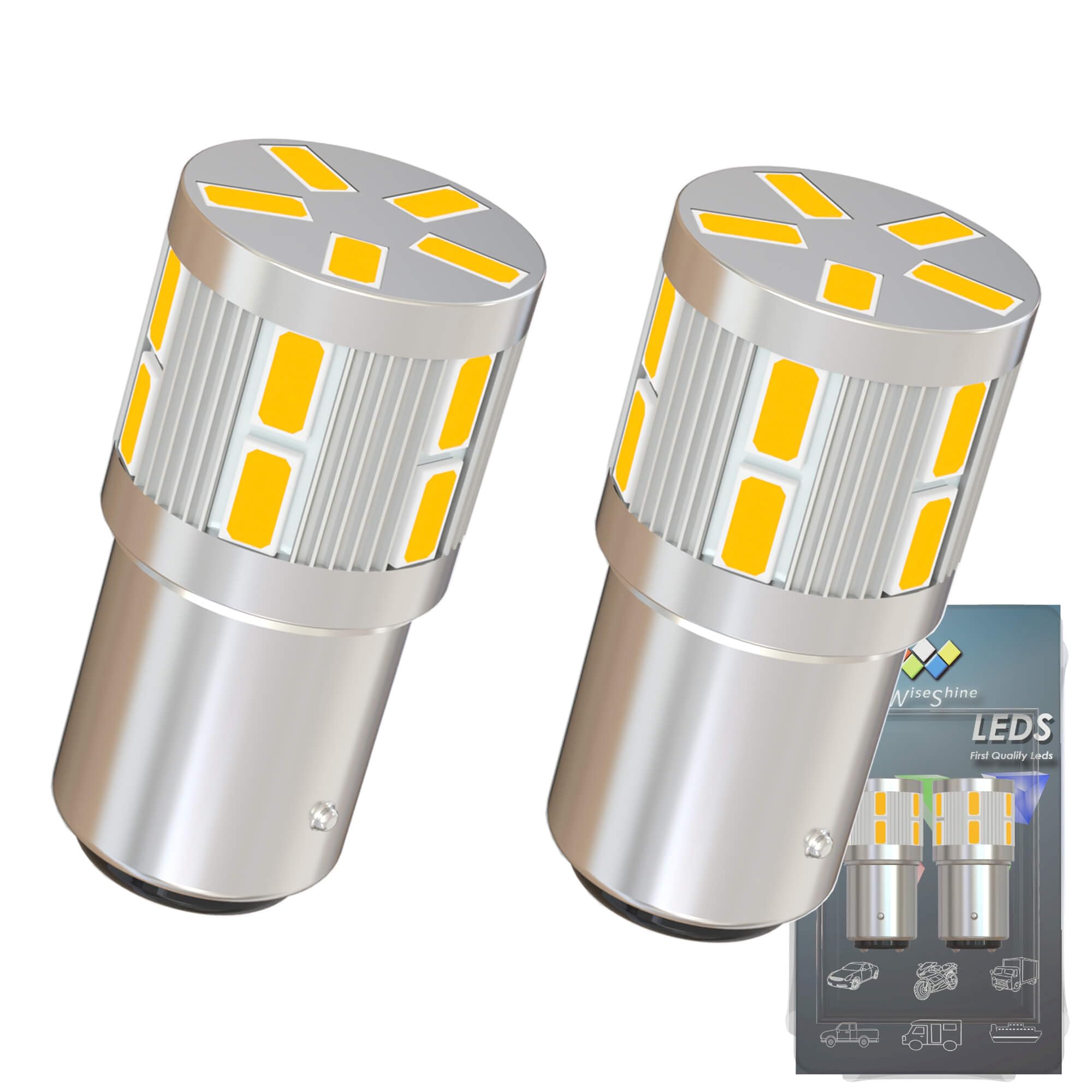 BA15D H/L LED Bulb Warm White 1142 1076 Light Bulb for Automotive RV Marine Boat Interior Exterior Light Back Up Lights DC 12V-24V (Pack 2)