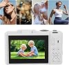 5K Digital Camera, 75MP Vlogging Camera, 18x Zoom, 3 Flip Screen, HD Compact Camera for Travel Photography White