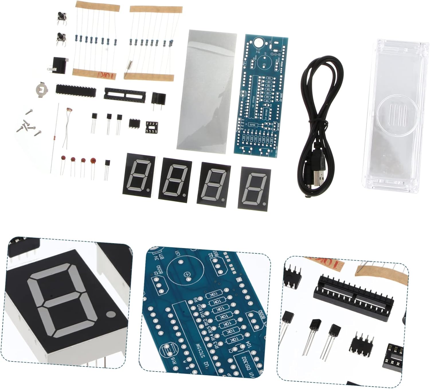 IMIKEYA 3 Sets Microchip Clock DIY Electronic Soldering Kit Unassembled Scm Clock Digital Kit DIY Mechanism Electronics Small Digital Single Chip Microcomputer Parts