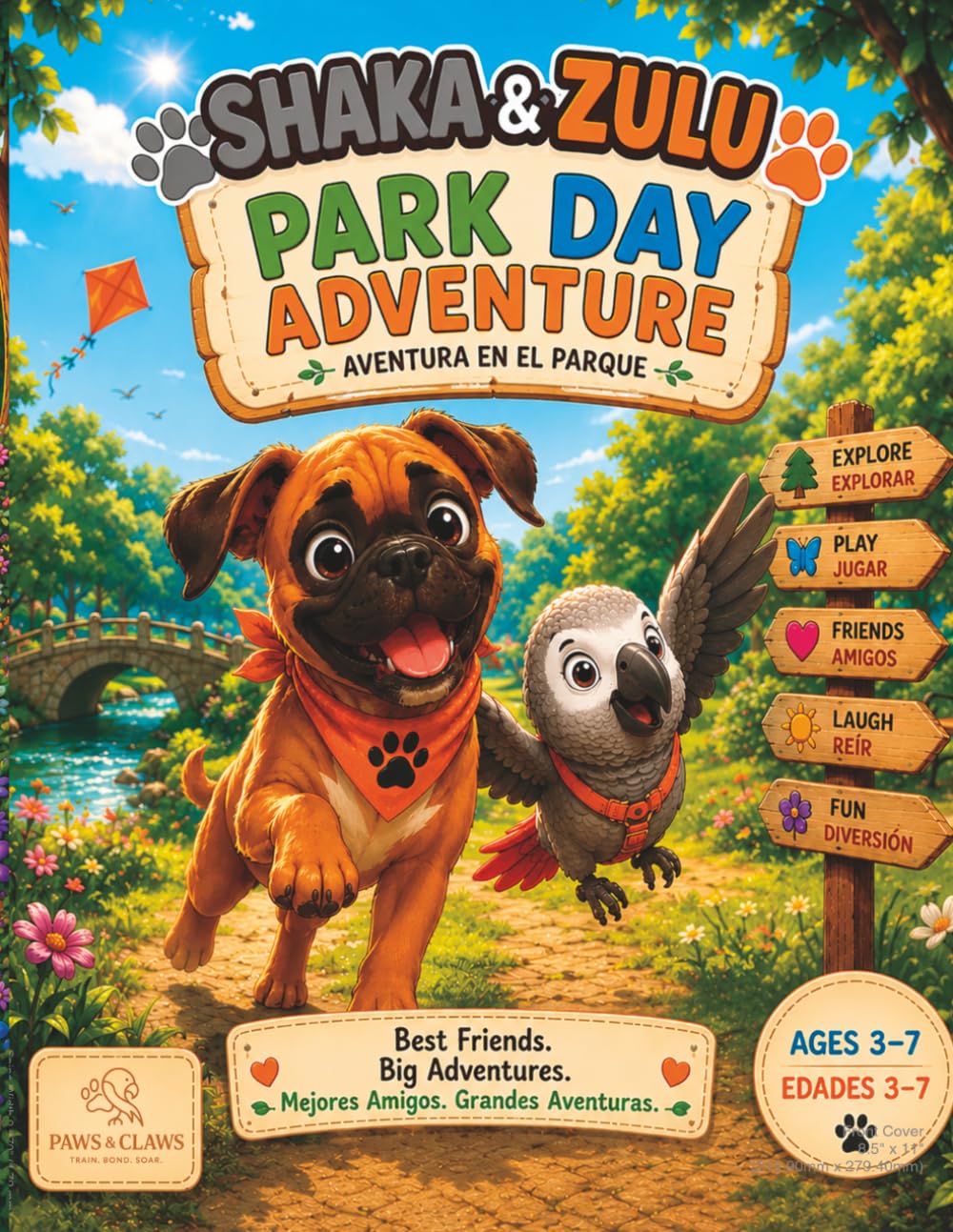 Shaka & Zulu Park Day Adventure: A Bilingual English & Spanish Story and Activity Book for Kids Ages 3–7 (Shaka & Zulu Adventures)