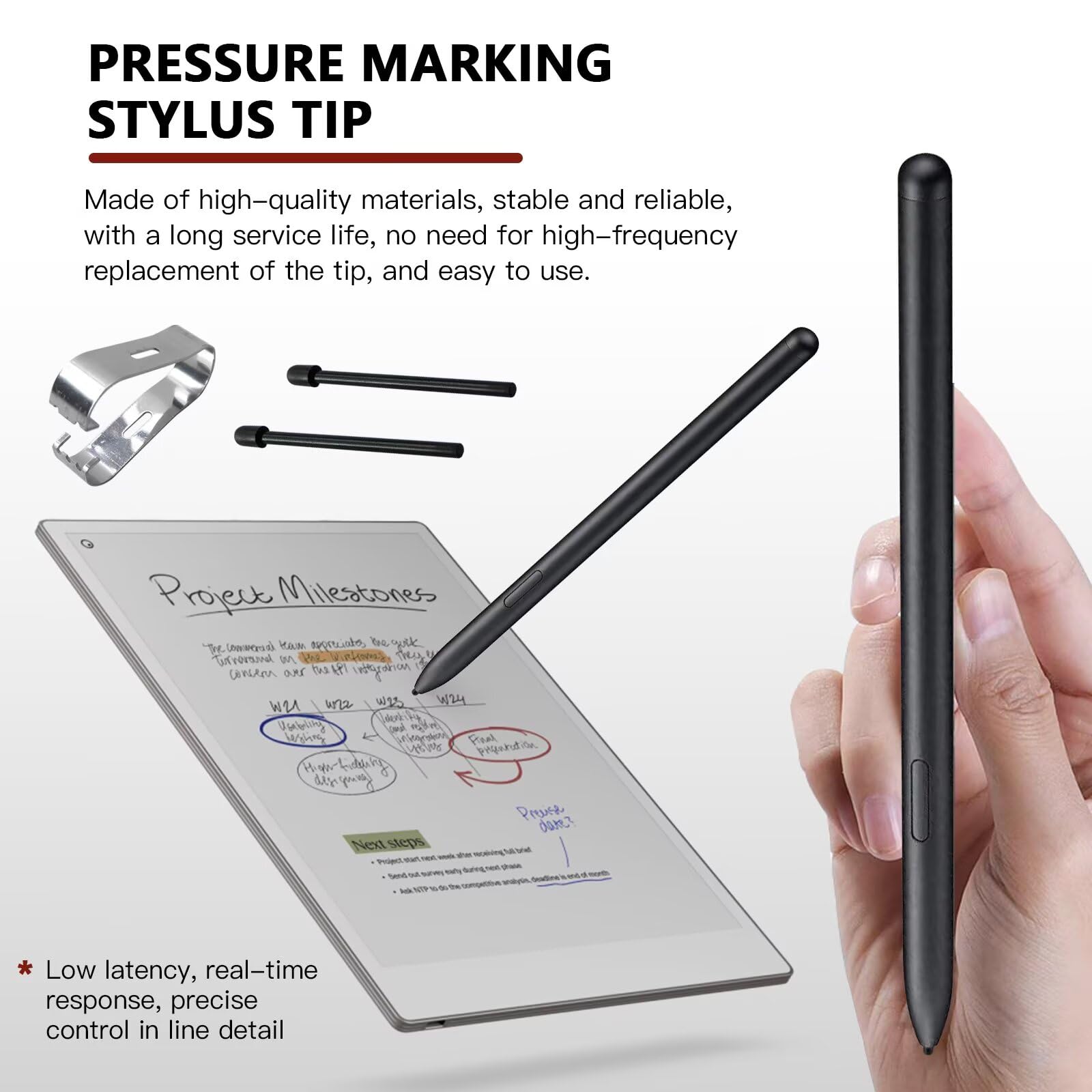 BGEHHCY New 10 x Replacement Pen Tips for Remarkable 1/2 Marker Plus Stylus Pen, Sensitive & Titl Pressure Marker 2 Pen Nibs with Tool