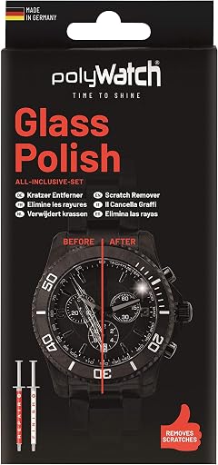 Polywatch polyWatch glass polishing cream repair watches, smartphone, car, furniture, household, window (ASIN B07JGSJHWK), rank #8 by monthly sales volume for 'Polywatch' on Amazon