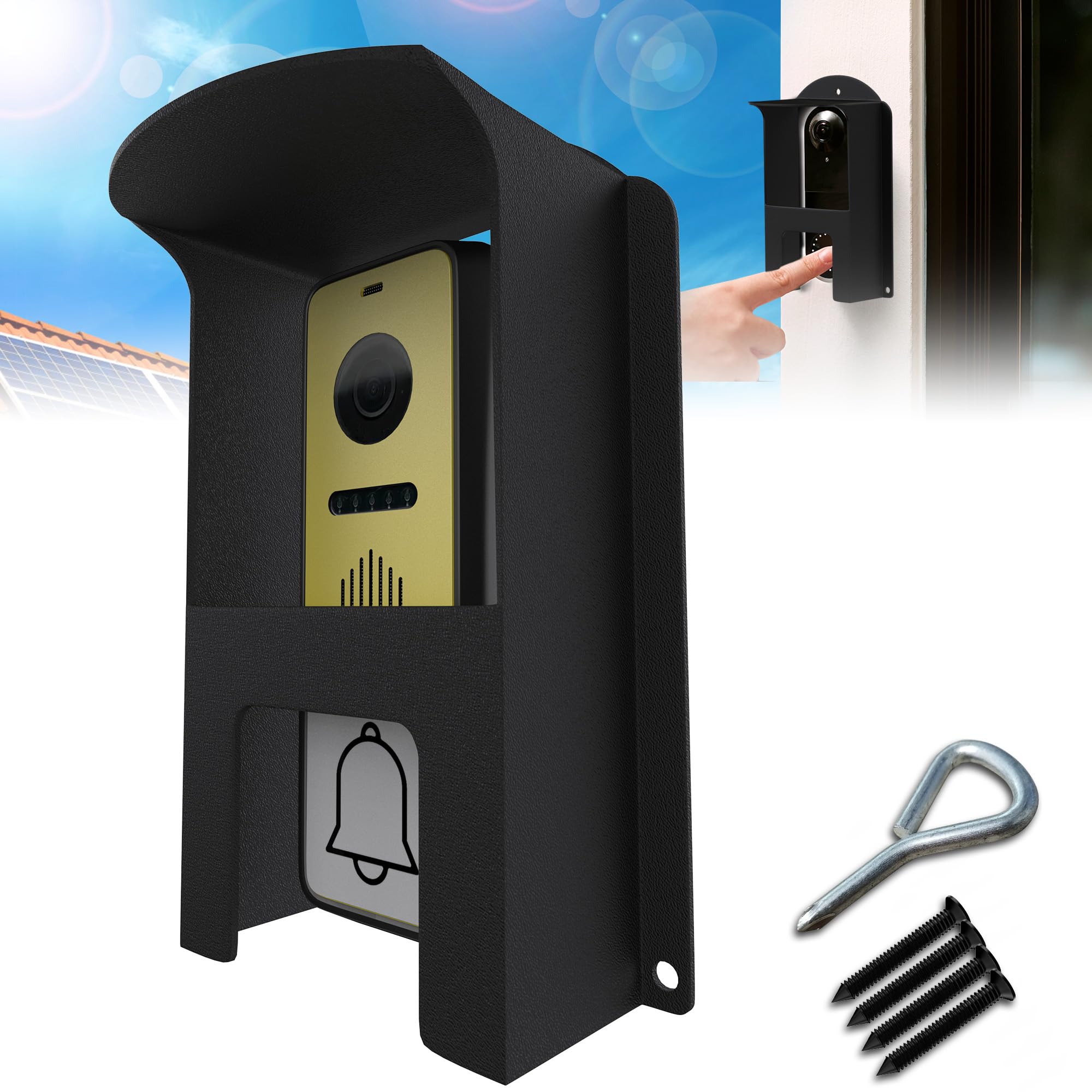 Metal Doorbell Cover Weatherproof, Doorbell Rain Cover, Anti Glare Doorbell  Camera Sun Cover, Ring Door Bell Weather Cover, Doorbell Protective Cover