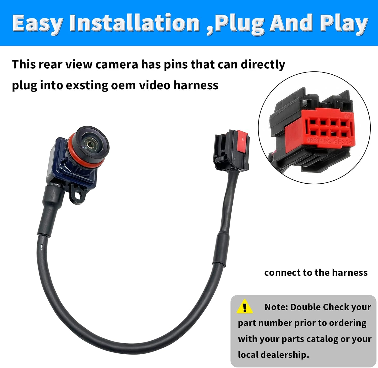 Rear View Back Up Camera Compatible with Maserati Ghibli quattroporte 2013-2015 Reverse Park Assist Backup Camera Replaces 178259