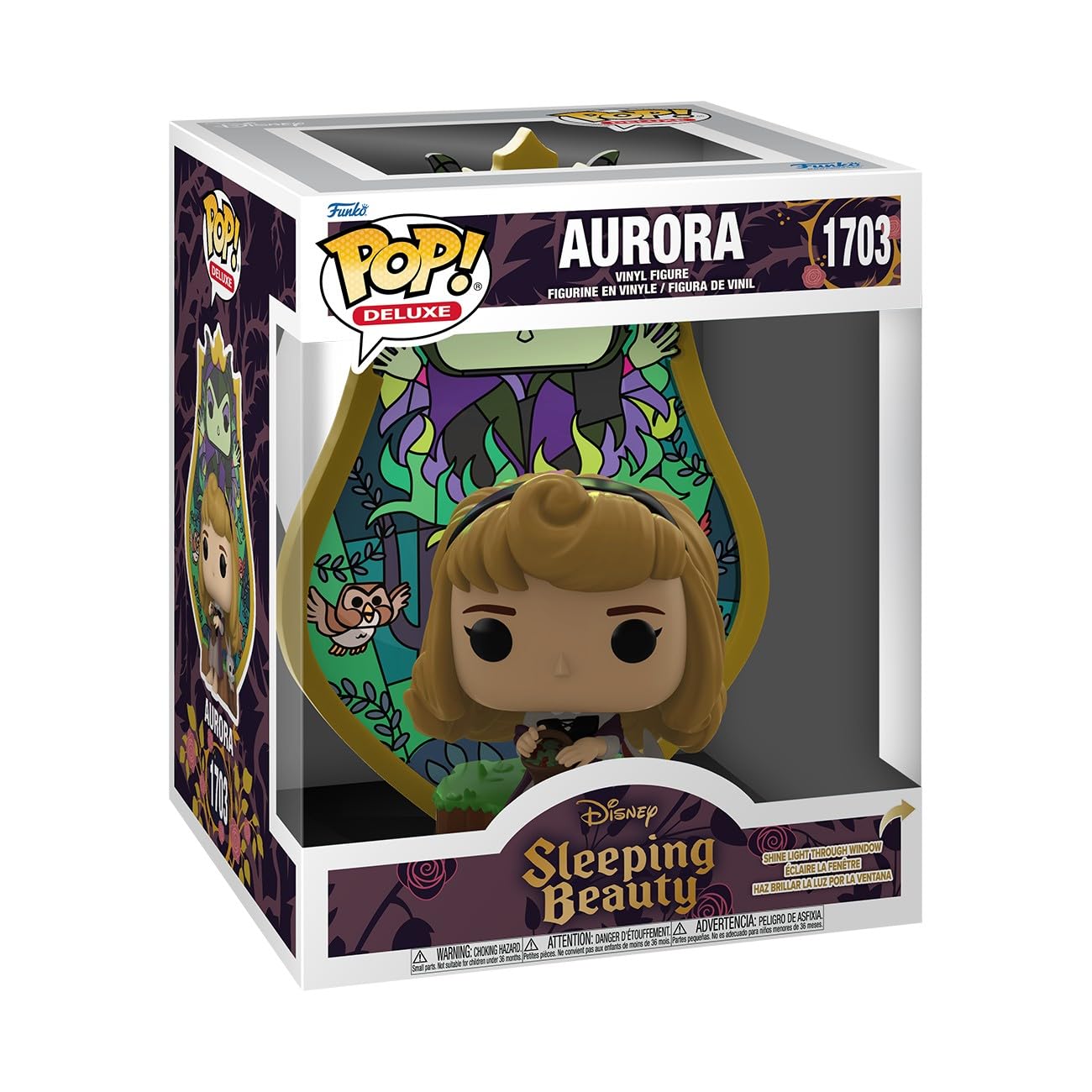 Funko Pop! Deluxe: Disney Sleeping Beauty - Aurora - Stained Glass | Merchandising Oficial - Figura de Vinilo Coleccionable para Decoración - Regalo Friki de Cumpleaños