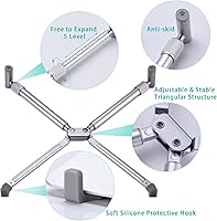 Vista 5 de Portable Laptop Stand, Adjustable Laptop Stand for MacBook Pro, Aluminum Desk Foldable Compact Universal Computer Cooling Stand for 12 13 15 17 inch