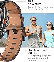 Vista 6 de Miimall Leather Band for Samsung Galaxy Watch Ultra 47mm(2025/2024), Premium Full Grain Leather Strap with Metal Connector, Rugged Elegant