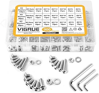 900Pcs Screws Bolts Nuts Washers Hardware Ass...,