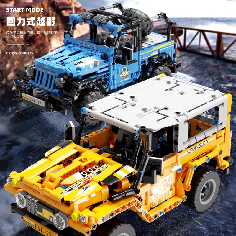 litodinogo TGL T2001 Technik Zurückziehen Toyota J40 Bausteine,Offroad-Geländewagen Modellauto-Bausatz, Spielzeugauto… – Bild 3